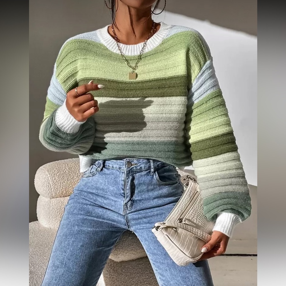 Shein Striped Cropped Sweater